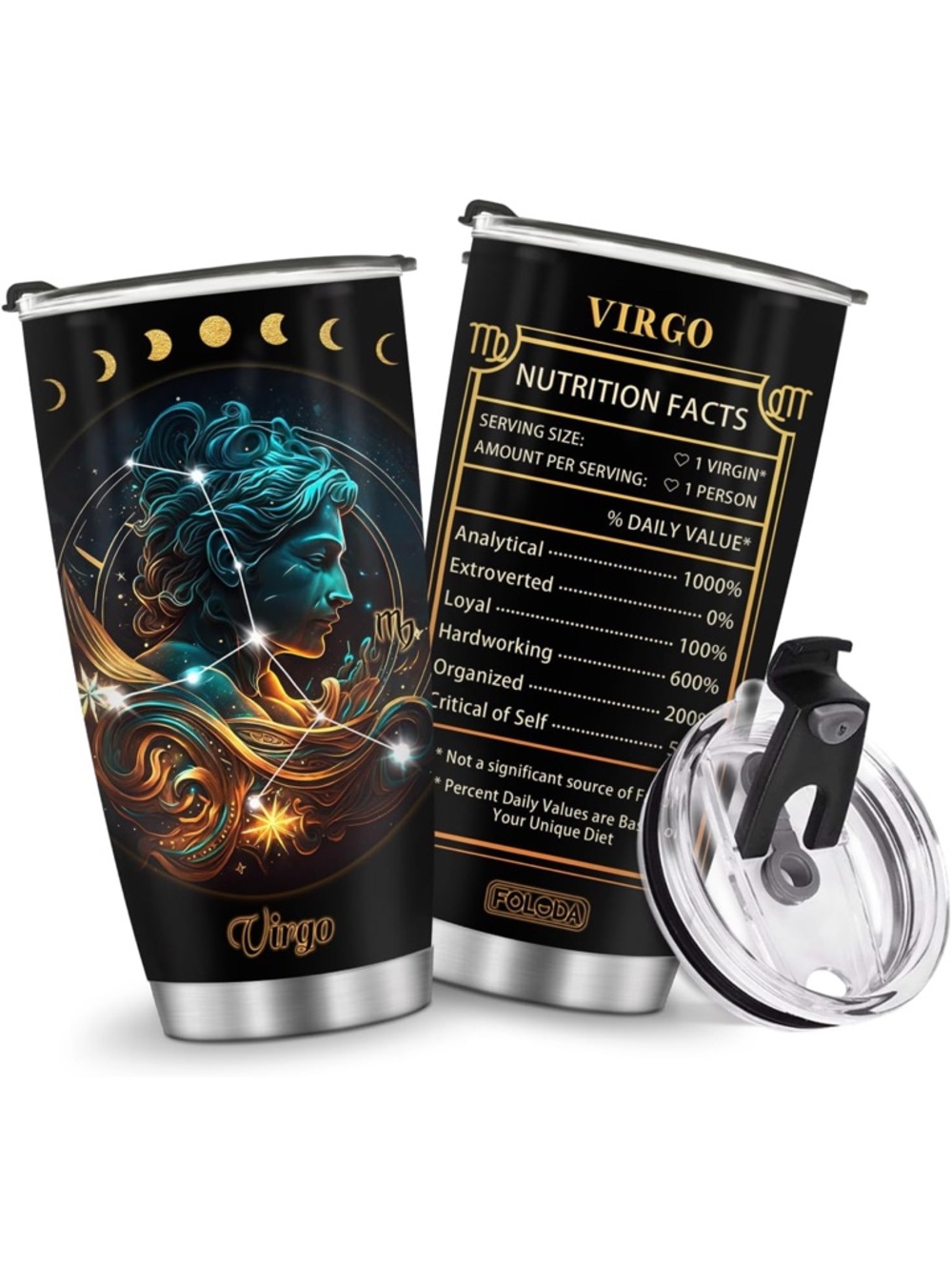 Virgo Zodiac Horoscope Insulated Stainless Steel Tumbler - Hot or Cold